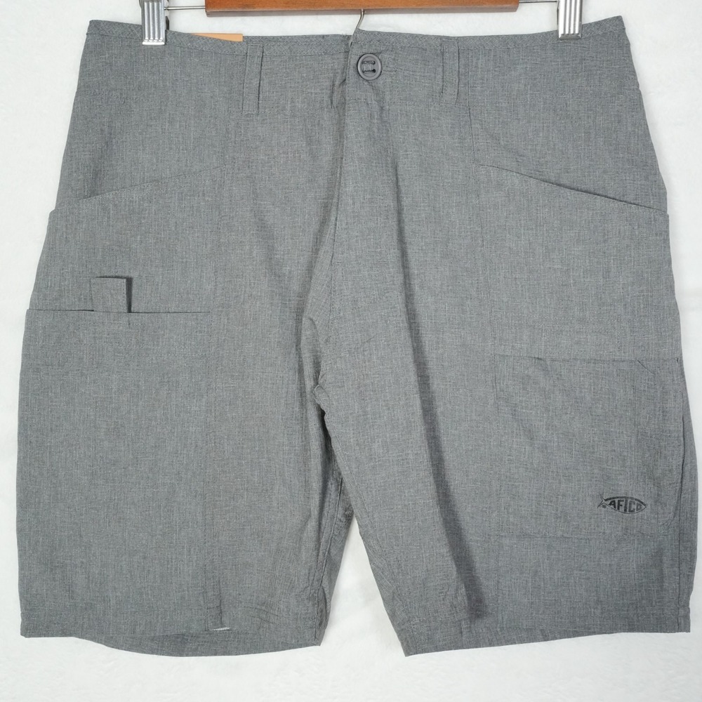 AFTCO Shorts Men's Size 30 Diffuse Charcoal 9" Aftech Fishing Ocean‎ Sea Tackle